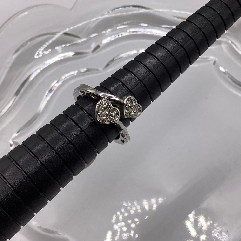 Double heart precious stones  ring